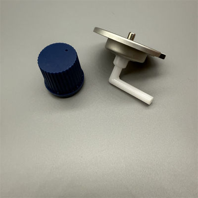 Industrial-grade stainless gas canister valve for HVAC technicians with safety lock-out