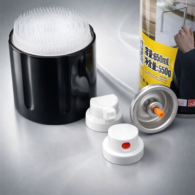 1 Inch Aerosol Foam Cleaner Valve and Brush Cap Set for Upholstery  Cleaning